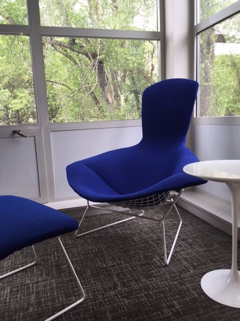 A Herbert Bayer-designed chair at the Aspen Meadows
